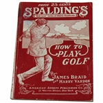 1915 Spaldings Red Cover How To Play Golf Book by James Braid And Harry Vardon
