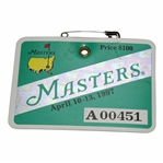 1997 Masters Tournament SERIES Badge # A00451 - Tiger Woods First Masters Win