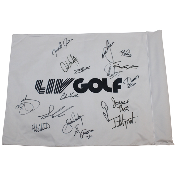 Charl Schwartzel And 16 Others Signed LIV Golf Flag JSA ALOA