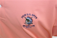 2018 US Open at Shinnecock Hills Short Sleeve Lt Orange Polo Shirt - Worn - Size L