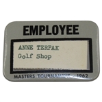 1962 Masters Tournament Employee Badge - Anne Terpak