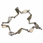 Sterling Silver Golf Clubs Bracelet With Lobster Claw Clasp