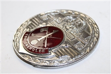 Behold St Christopher “The One Holer” Silver Tone Enameled Face Golf Medallion