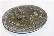 Behold St Christopher “The One Holer” Silver Tone Enameled Face Golf Medallion