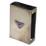 Wilshire Country Club Art Deco Sterling Silver Enamel Logo Matchbox Holder