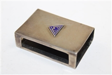 Wilshire Country Club Art Deco Sterling Silver Enamel Logo Matchbox Holder