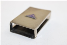 Wilshire Country Club Art Deco Sterling Silver Enamel Logo Matchbox Holder