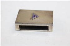 Wilshire Country Club Art Deco Sterling Silver Enamel Logo Matchbox Holder
