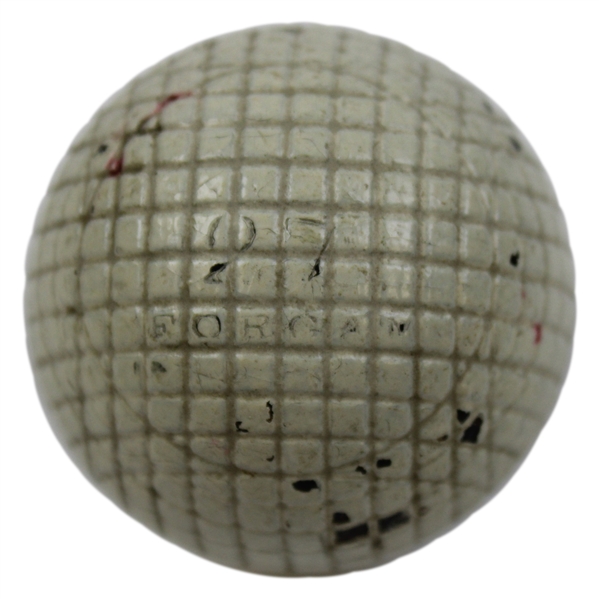 Circa 1885 Rare Forgan 27 Line Cut Gutty Golf Ball with Silver Town on Opposite - Hardison Collection