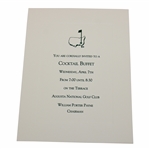 2010 Augusta National Golf Club Cocktail Buffet Invitation - April 7th