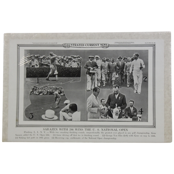 1932 Illustrated Current News Cut Out No 2932 Featuring Gene Sarazen Wins US National Open