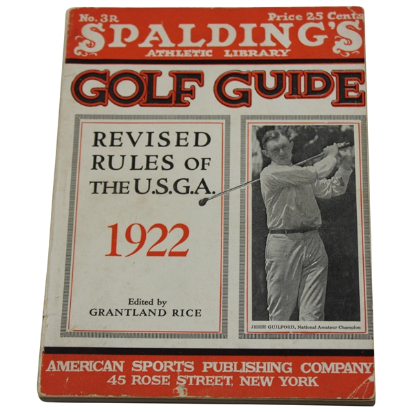 1922 Spalding Athletic Library  Golf Guide No. 3R Revised Rules Of The USGA