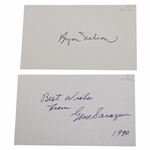 Byron Nelson & Gene Sarazen Signed 3x5 Index Cards JSA ALOA