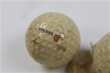 c.1920's Sleeve of 3 Spalding BLUE Mesh Unused Golf Balls in Original Box
