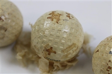 c.1920's Sleeve of 3 Spalding BLUE Mesh Unused Golf Balls in Original Box