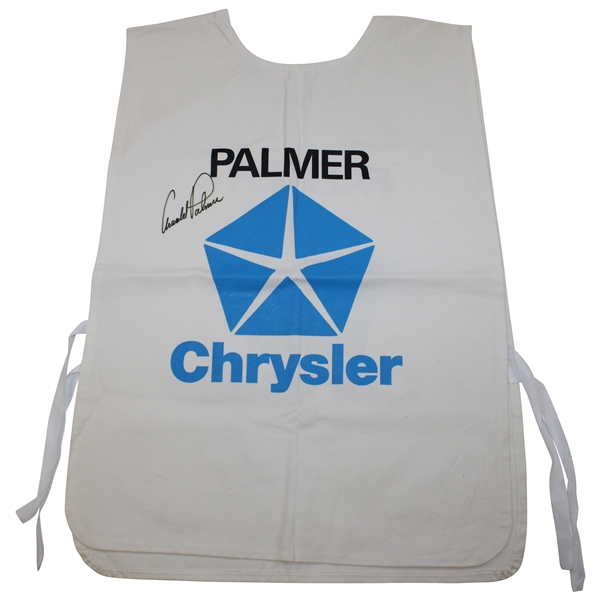 Arnold Palmer Signed Original Tournament Used Arnold Palmer Senior Skins Chrysler Caddie Bib JSA ALOA