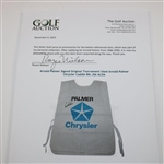 Arnold Palmer Signed Original Tournament Used Arnold Palmer Senior Skins Chrysler Caddie Bib JSA ALOA
