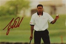Tiger Woods Signed c.1996 Original Color 8x10 Kodak Photo Graded 10 Sig in Red PSA/DNA #V09676