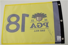 Jordan Spieth Signed 2023 PGA Championship at Oak Hill Screen Flag JSA #AN70903