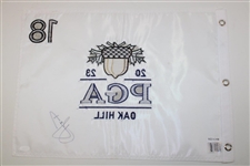Cam Smith Signed 2023 PGA Championship at Oak Hill Embroidered Flag JSA #AN70909