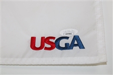 Colin Morikawa Signed 2022 US Open at The Country Club Embroidered Flag JSA #AN70882