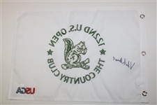Viktor Hovland Signed 2022 US Open at The Country Club Embroidered Flag JSA #AN70895