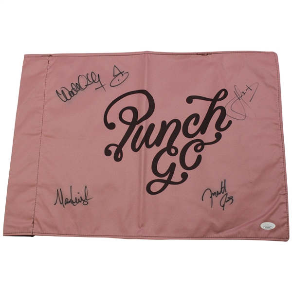 Cam Smith, Marc Leishman, Matt Jones & Wade Ormsby Signed Punch Team Flag JSA #AG91061