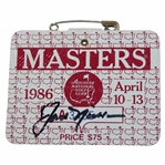 Jack Nicklaus Signed 1986 Masters SERIES Badge #A3455 JSA ALOA