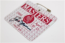 Jack Nicklaus Signed 1986 Masters SERIES Badge #A3455 JSA ALOA
