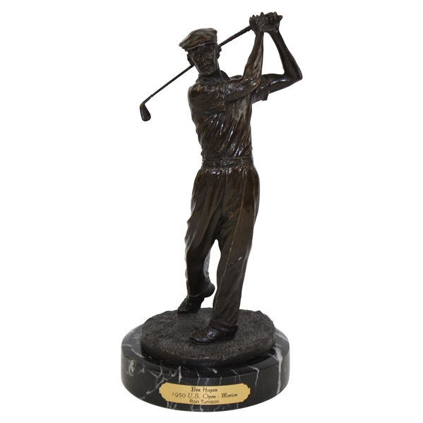 Ben Hogan Bronze 1950 US Open at Merion Sculpture on Marble Base by Ron Tunison