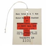 1939 Cotton & Kyle vs. Dick Burton & Shankland at Moortown Leeds Ticket #1331 - Proceeds to the Red Cross