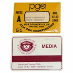 1969 PGA at NCR & 1990 US Open at Medinah CC Press & Media Badges
