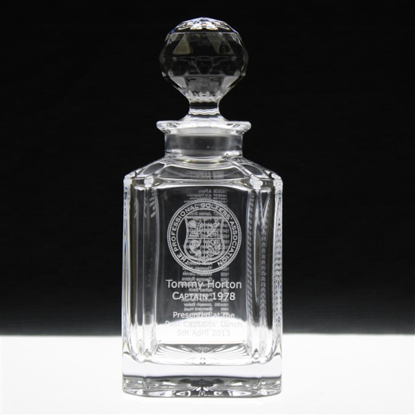 1978 British PGA Captains Crystal Whisky Decanter with Stopper - Tommy Horton