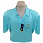 Jack Nicklaus Signed Golden Bear Blue & White Striped Polo Golf Shirt JSA ALOA