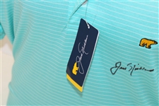 Jack Nicklaus Signed Golden Bear Blue & White Striped Polo Golf Shirt JSA ALOA