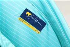 Jack Nicklaus Signed Golden Bear Blue & White Striped Polo Golf Shirt JSA ALOA