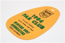 Arnold Palmer's 1984 Western Golf Association Yellow Par Club Bag Tag