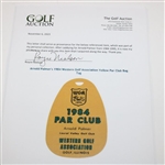 Arnold Palmer's 1984 Western Golf Association Yellow Par Club Bag Tag