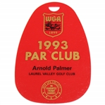 Arnold Palmers 1993 Western Golf Association Red Par Club Bag Tag