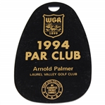 Arnold Palmers 1994 Western Golf Association Black Par Club Bag Tag