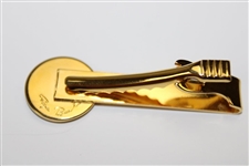 President George Bush Signed Personal Logo Titleist Golf Ball w/Pers. Presidential Tie Clip JSA ALOA