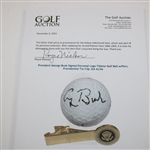 President George Bush Signed Personal Logo Titleist Golf Ball w/Pers. Presidential Tie Clip JSA ALOA