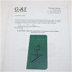 Arnold Palmer Signed Personal Masters Tournament Used Yardage Guide/Book JSA ALOA
