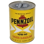 Arnold Palmer Signed Pennzoil Yellow 10W-40 Oil Quart Can JSA ALOA