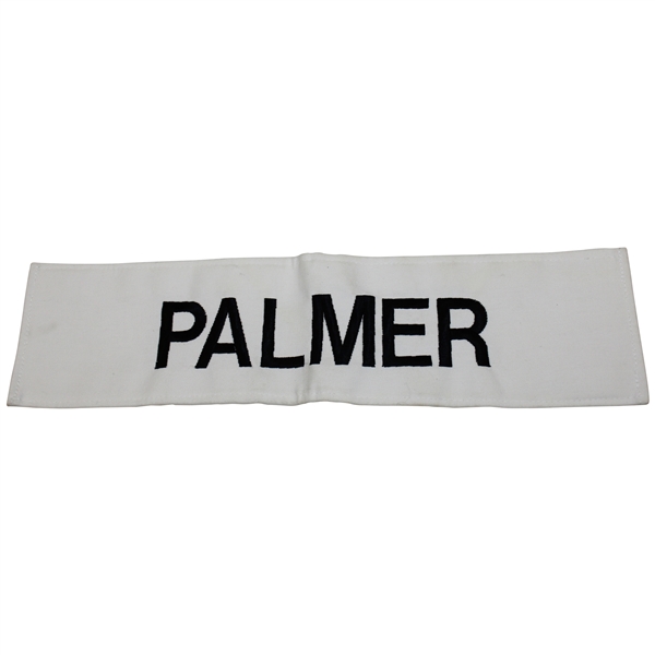Arnold Palmer Match Used Palmer Contestant White Nameplate from Arnold Palmers Caddie