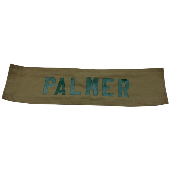 Arnold Palmer Match Used Palmer Contestant Green Nameplate from Arnold Palmers Caddie