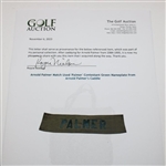 Arnold Palmer Match Used 'Palmer' Contestant Green Nameplate from Arnold Palmer's Caddie