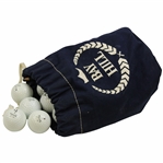Arnold Palmers Seventeen (17) Marked & Used Golf Balls in Bay Hill Navy Shag Bag from Arnies Caddie