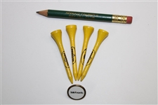 Arnold Palmer's Seventeen (17) Marked & Used Golf Balls in Bay Hill Navy Shag Bag from Arnie's Caddie
