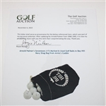 Arnold Palmer's Seventeen (17) Marked & Used Golf Balls in Bay Hill Navy Shag Bag from Arnie's Caddie